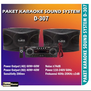 Paket sound system karaoke 8 inch Fleco D-307 Bluetooth - USB - SDCard