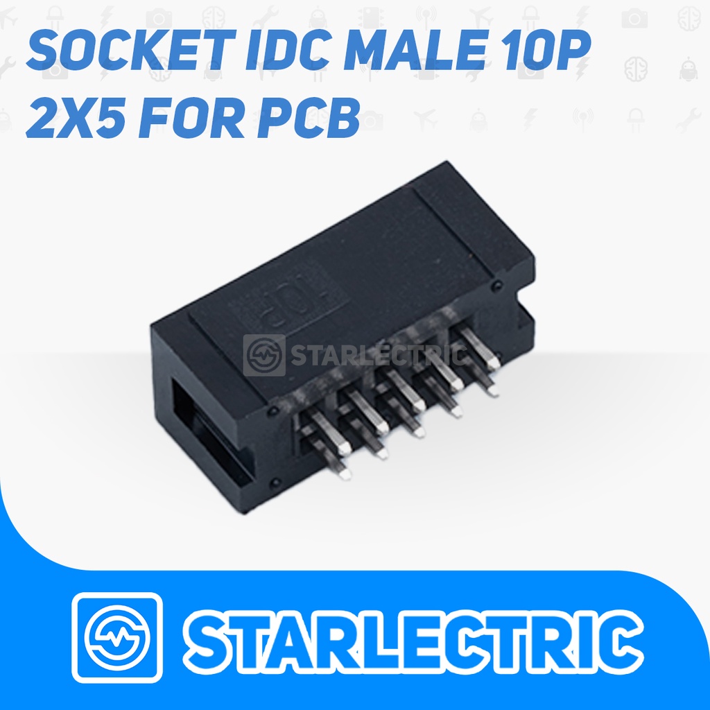 Socket IDC Pin 10p 10Pin SOKET 2x5 10 Pin Header Male DC3-10P Lurus