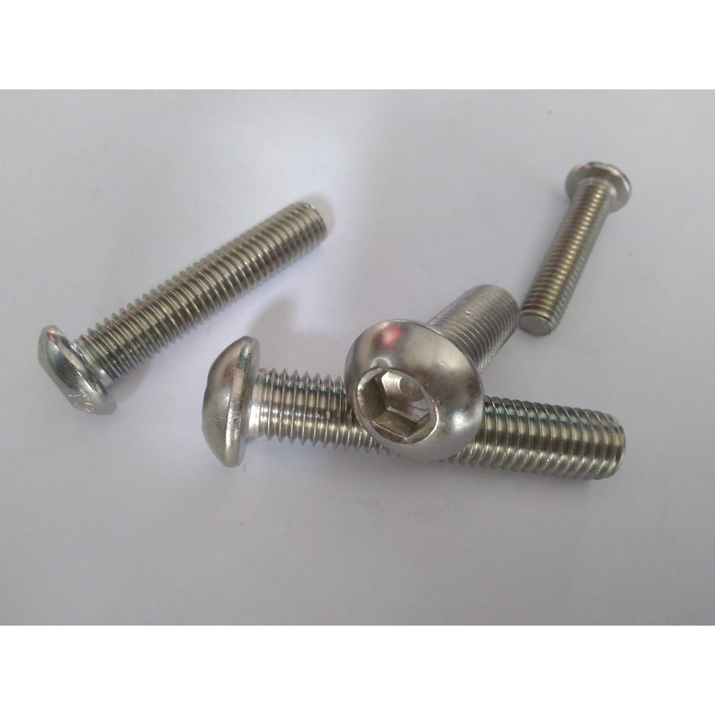 BUTTON L STAINLESS M6 x 35