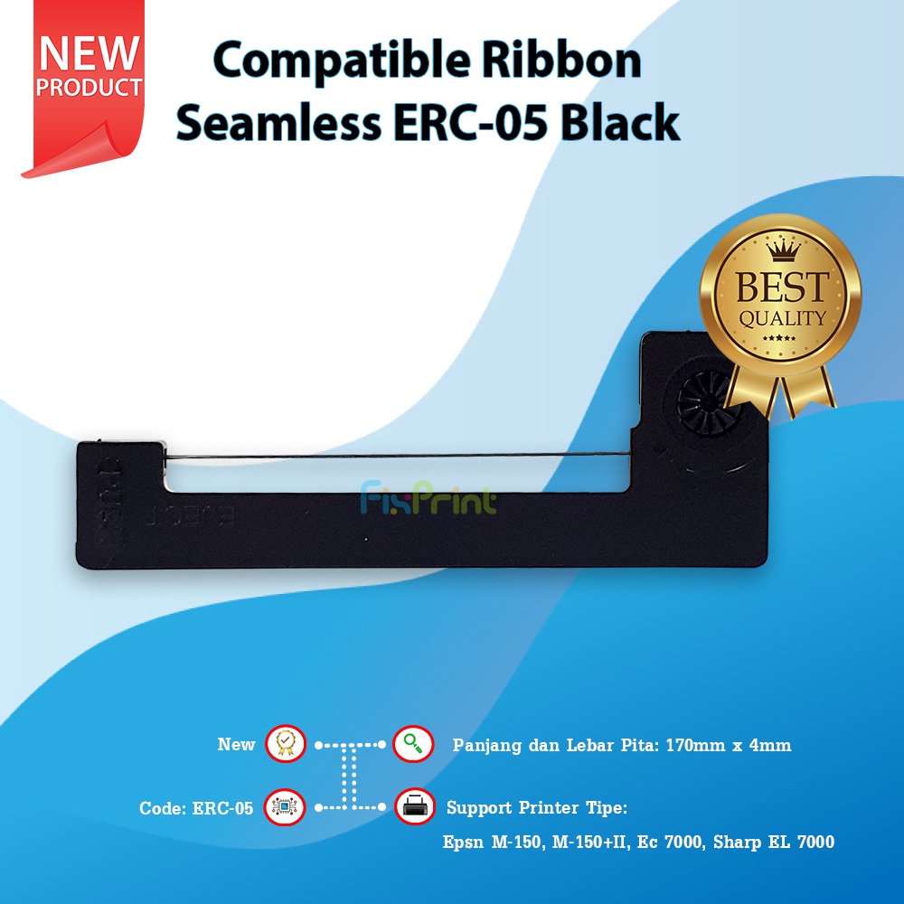 Compatible Ribbon Seamless ERC-05 Black Cassette Pita ERC05B Printer Epsn M-150 M-150+II EC 7000