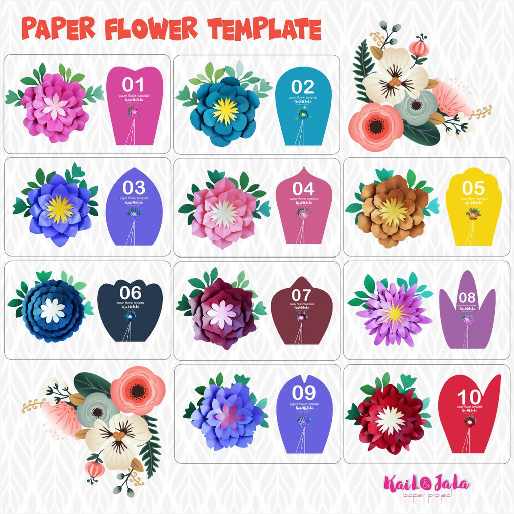 TEMPLATE POLA PAPER FLOWER  Shopee Indonesia