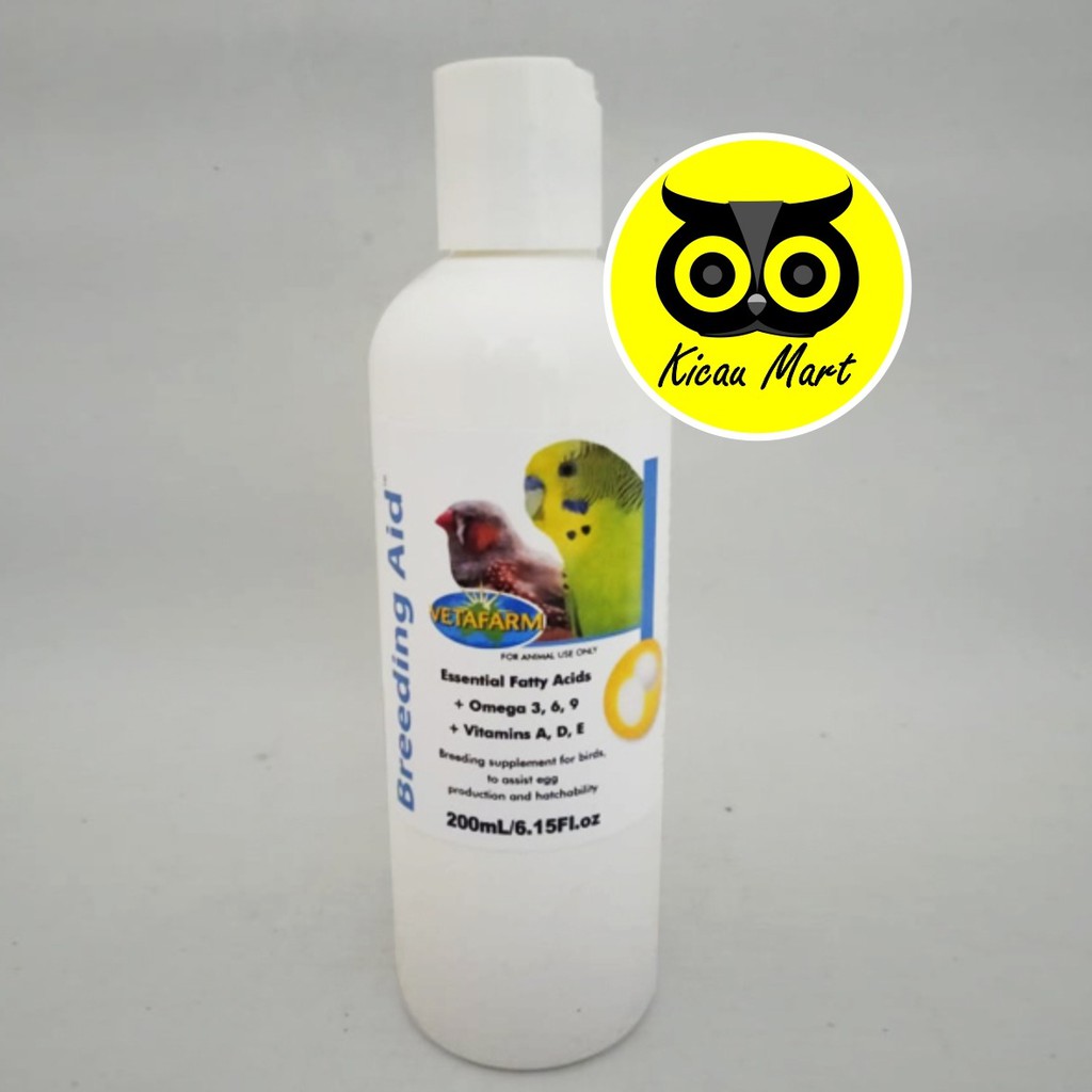 VITAMIN OBAT TERNAK BURUNG IMPORT BREEDING AID OIL VETAFARM 200 ML MURAI KACER LOVEBIRD KENARI BRAO2