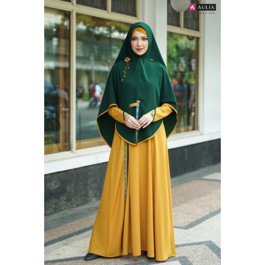 ~Set Gamis Safrina Safron Emerald Terbaru by Aulia fashion