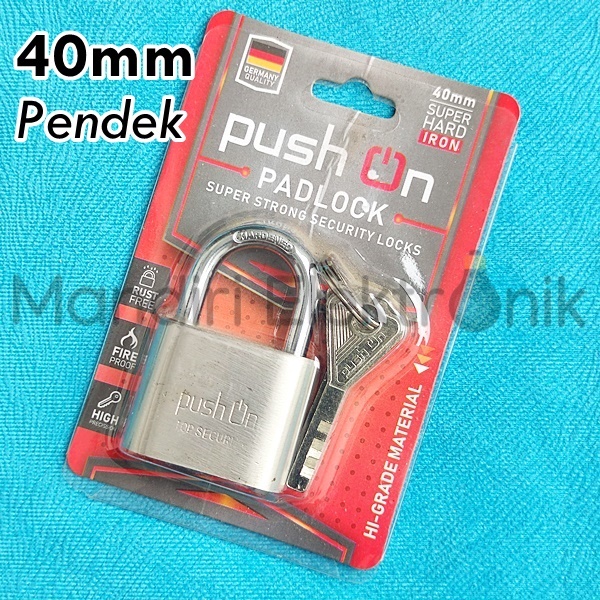 Gembok 40mm Pendek - Gembok Push On Pendek 40mm - Gembok Stainless Leher Pendek Short