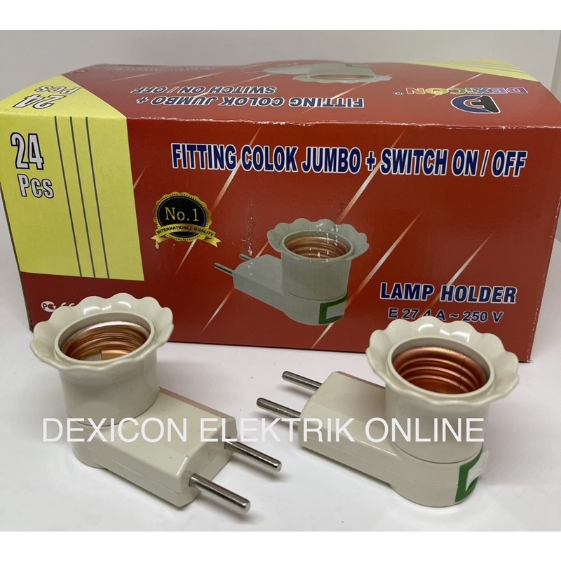 fitting colok /fitting colok+saklar/lamp holder/fitting lampu E27/fitting bohlam/fitting lampu murah