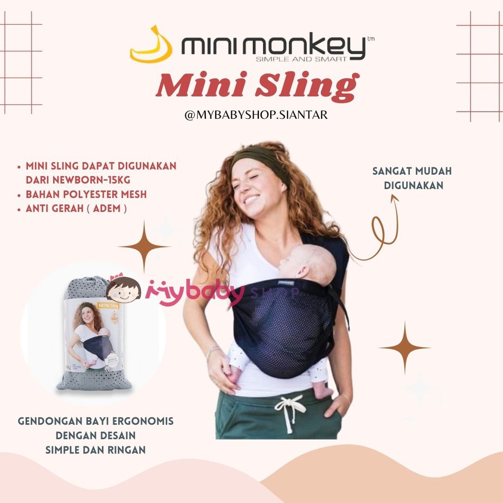 Minimonkey Mini Sling / Gendongan Bayi Minimonkey / MINI MONKEY