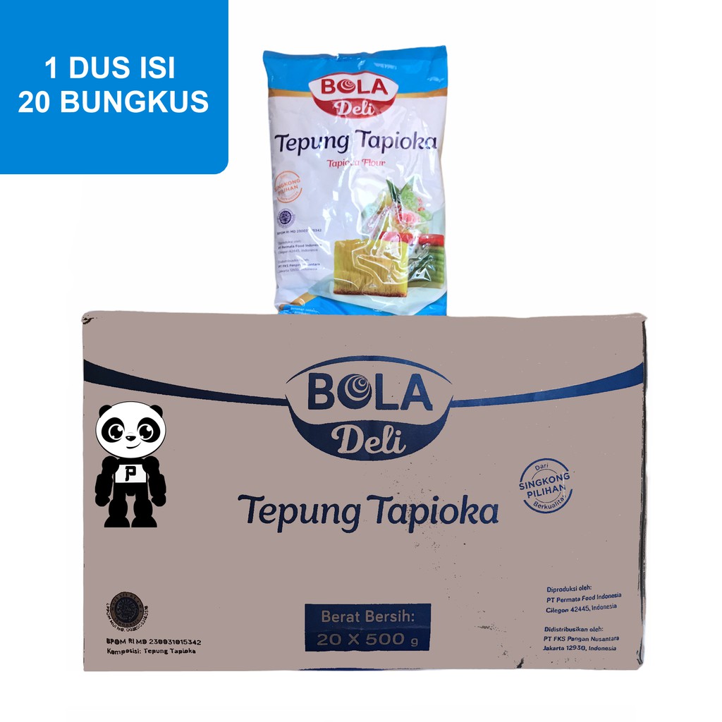

Bola Deli Tepung Tapioka 1 Karton Isi 20 Bungkus x 500g Tepung Kanji Tapioca Flour