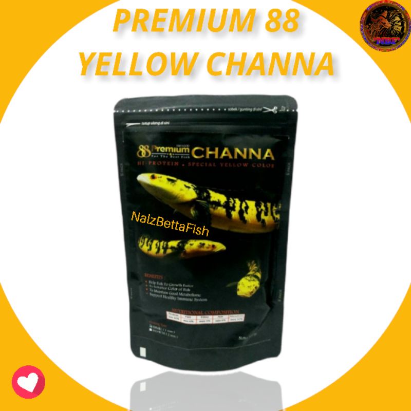 PREMIUM 88 YELLOW CHANNA MEDIUM (2MM) 100GRAM PELET CHANNA
