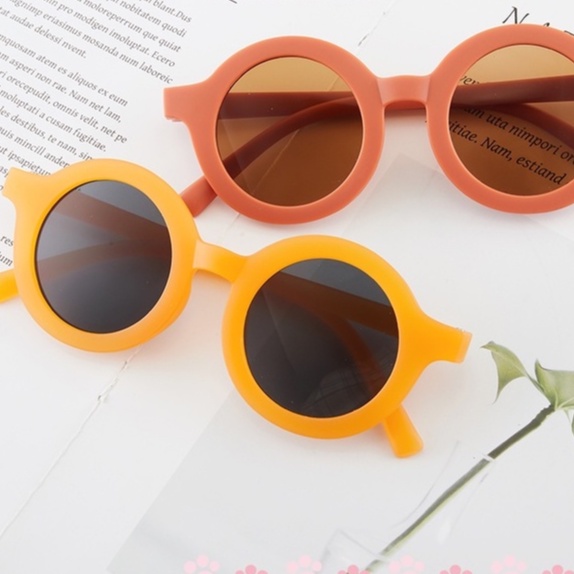 Kacamata Anak Sunglasses Bayi Balita Kids Baby Cute Anti UV Ootd Fashion Gaya Retro Bulat Fashion Anak Cowok Cewek-6