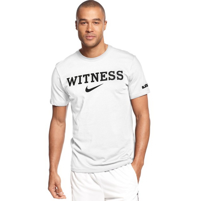 BAJU Kaos Tshirt Distro NIKE LEBRON JAMES WITNESS Cotton 30s Sablon Polyflex PUTIH