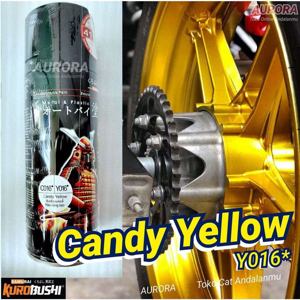 

Cat Candy Yellow SAMURAI PAINT Y016 Candytone Kuning Kuning Yelow Samuray Cendy Tone Cet Pilox Pylox Pilok Spet 400cc