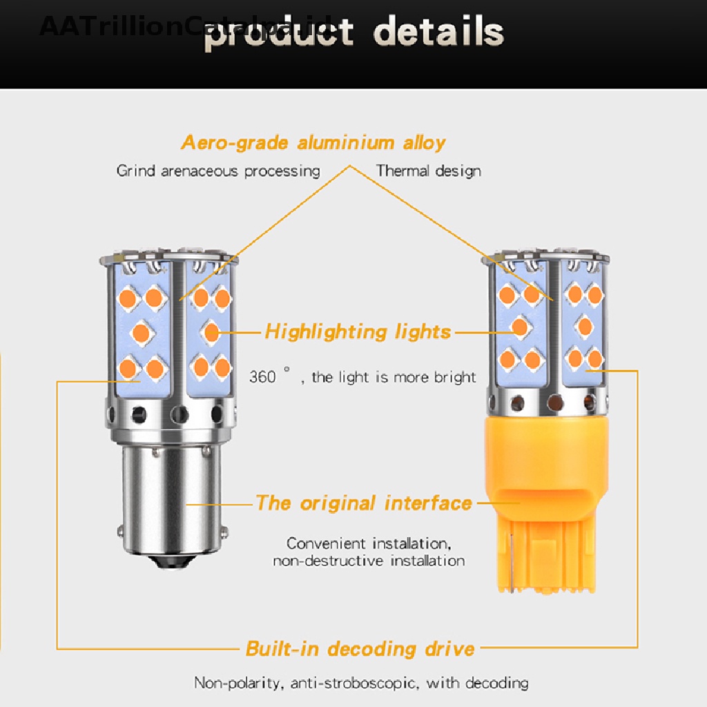 Aatrillioncatalpa 1156 7440 T20 3030 35smd Canbus W21W Lampu LED Untuk Sein Mobil