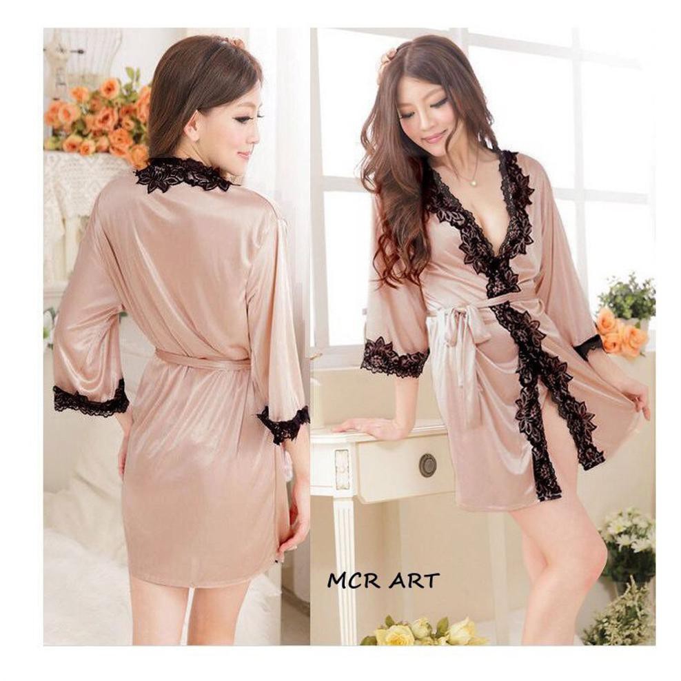 Lingerie Seksi Kimono Seksi Bathrobe Mandi Tidur Seksi Import Murah Sexy Lace