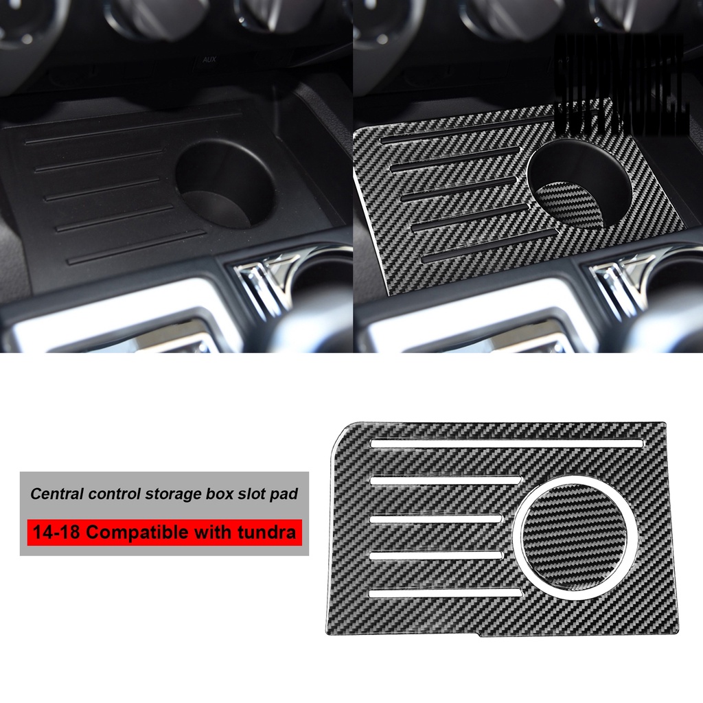 Suppmodelx &lt; 2Pcs / Set Stiker Pelindung Panel Tengah Mobil Toyota Tundra 2014-2018 Bahan Serat Karbon