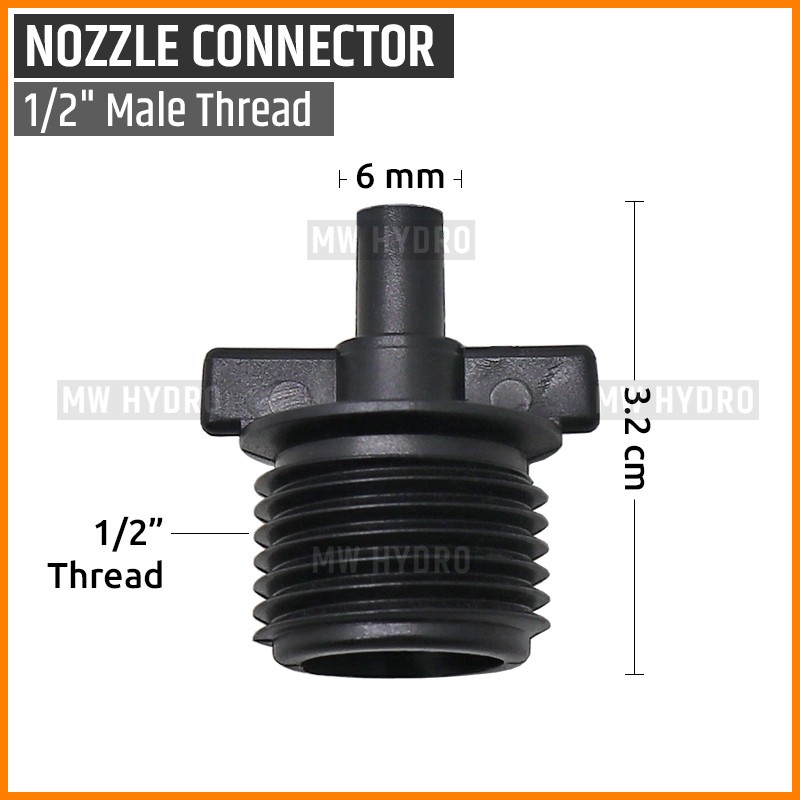 10 pcs Connector Pipa 1/2&quot; ke Kepala Fogger