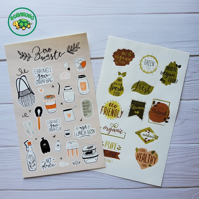 

Sticker / Stiker Deco Aesthetic Pack Eco Lifestyle 007 Utk Laptop, Buku, Diary, Journal, dll