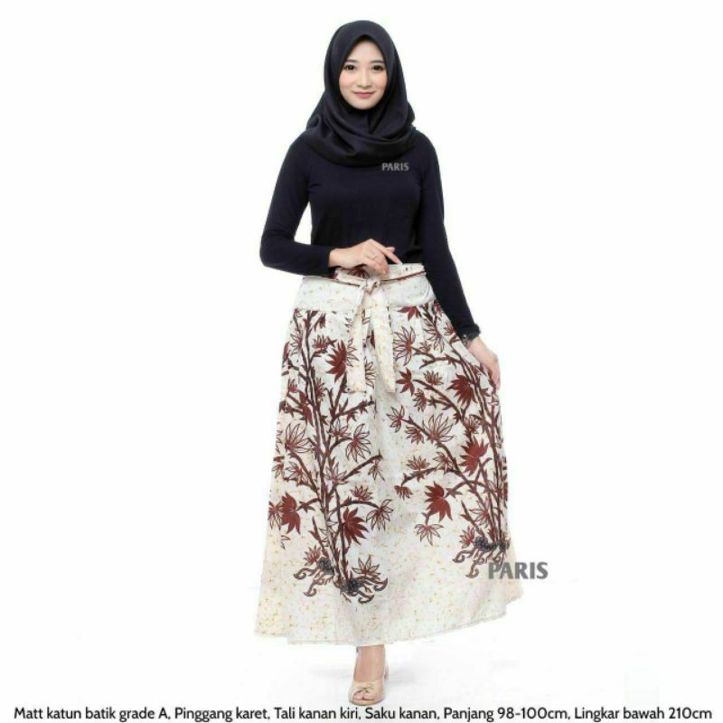Rok Katun Motif Batik Wanita Remaja Dewasa Panjang Jumbo Fashion Muslim Kekinian Terbaru Pekalongan-O