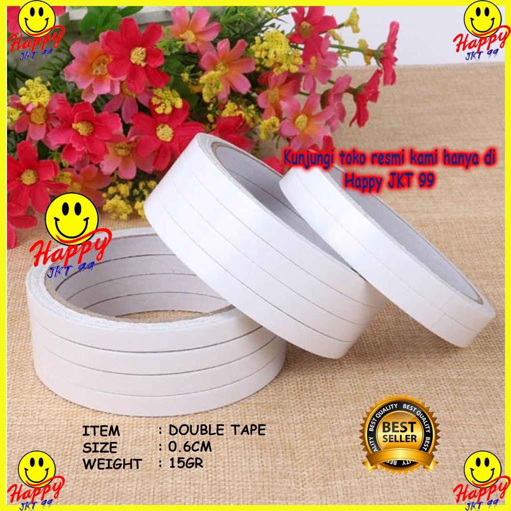 [ HAPPY JKT 99 ] ISOLASI DOUBLE TAPE SOLVENT 0.6CM X 12M