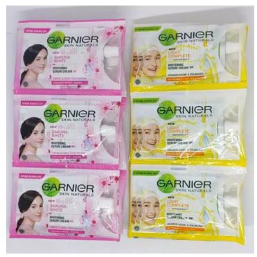 [SACHET] ^ KYRA ^ GARNIER Whitening Serum Cream Saset Sakura White With UV Light Complete Facial Foam Krim