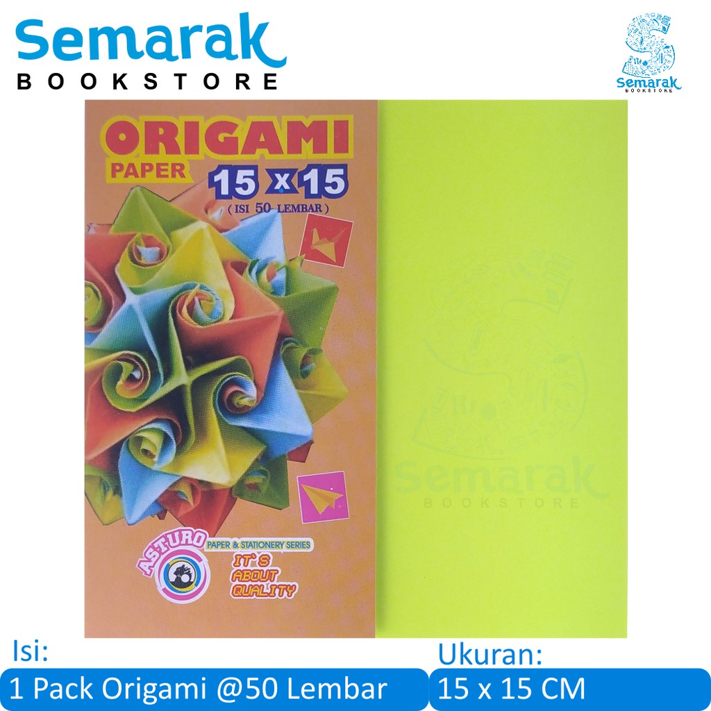 

Kertas Warna Asturo Origami Paper 15 X 15 CM [1 Pack / 50 Lembar]