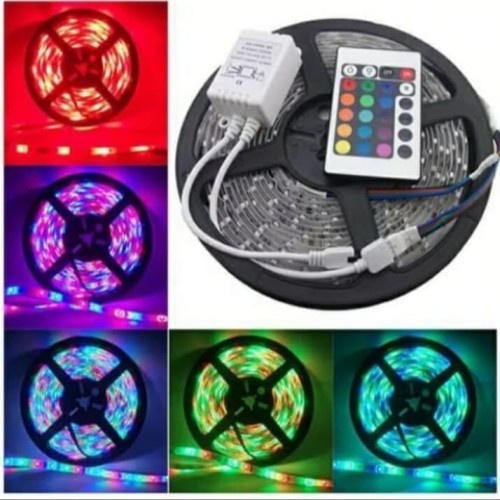 (COD) Lampu Led Strip RGB warna warni 5 meter + adaptor + remote