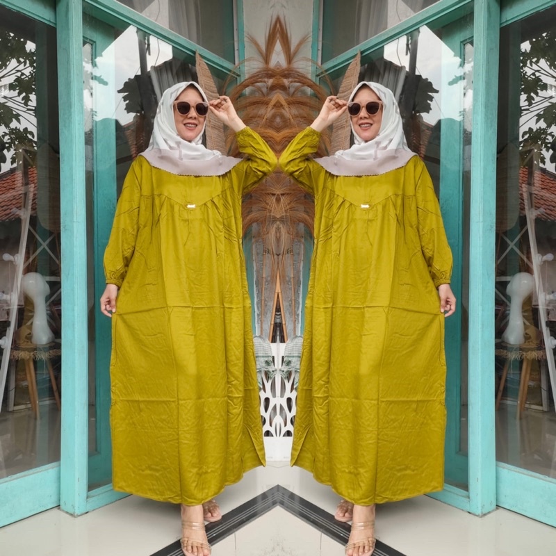 BISA COD || Gamis D’LIA Rayon Twill Free Scrunchie