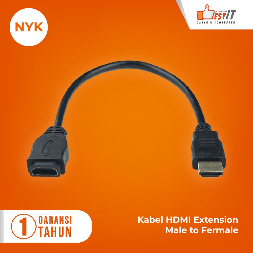 Kabel HDMI Extension Extender HDMI Perpanjang Male To Female 30cm NYK