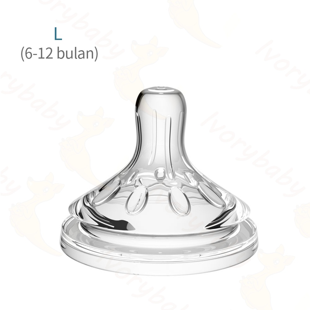 Ivorybaby Dot avent philips silikon nipple dot bayi cocok botol leher lebar-L(6-12bulan)