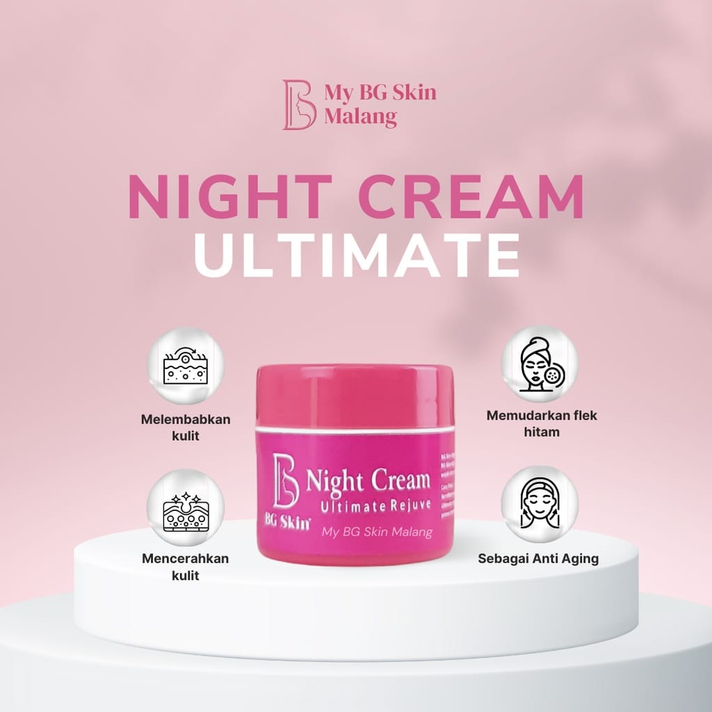AGEN RESMI Beauty Glow BG Skin Night Cream Ultimate Rejuve skincare krim malam anti flek moisturizer
