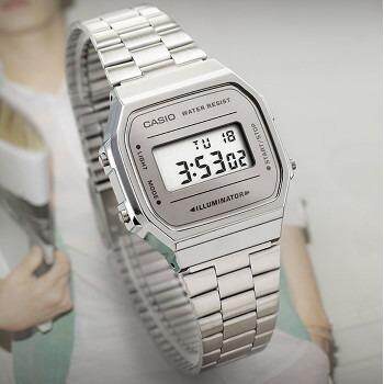 [ PROMO ] Jam Tangan Pria Wanita Casio A168WEM-7DF Unisex Digital Original 
Stainless Steel Strap Ga