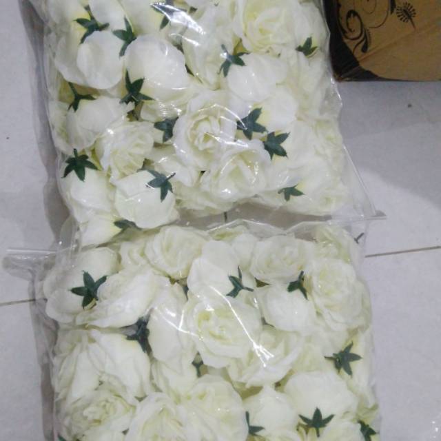 Kepala Bunga Mawar (MAK) ISI 100PCS/kepala bunga artificial/kepala mawar/kuntum mawar ISI 100PCS-2