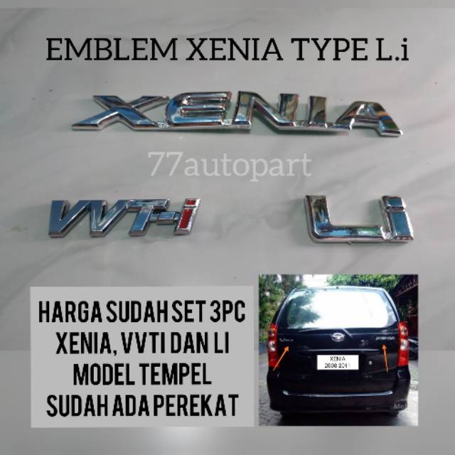 Emblem logo xenia type Li set 3pc