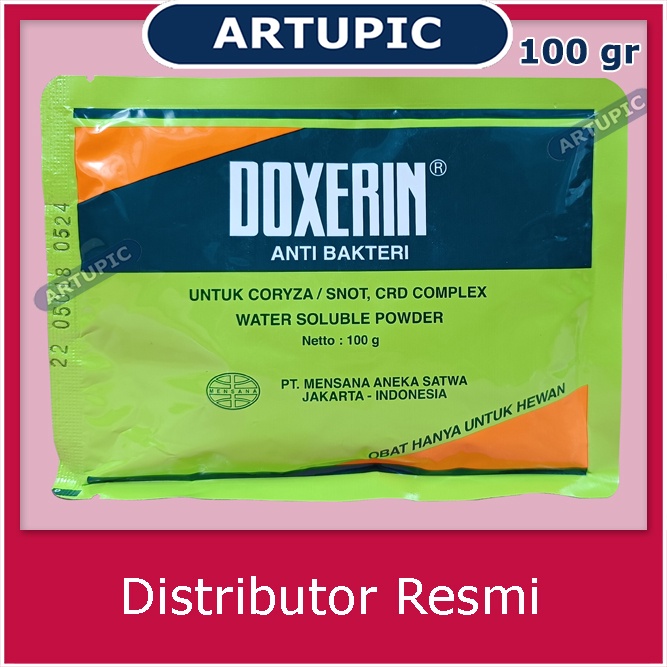 Doxerin 100 gram STANDAR Obat Unggas Ayam Snot Coryza CRD Pernafasan Complex Mensana Artupic