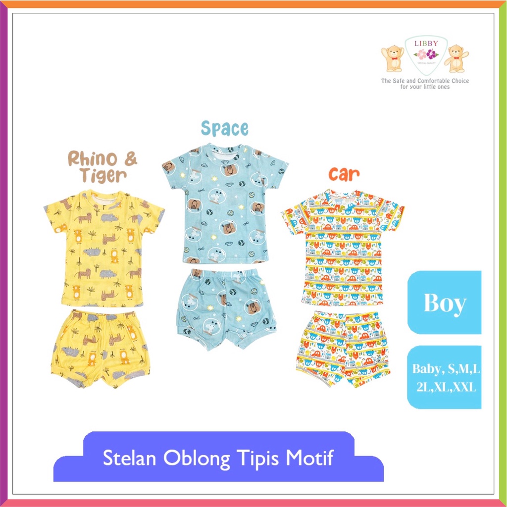 LIBBY OBLONG RIB COTTON TIPIS MOTIF GARDEN BY THE JOY | SETELAN PENDEK OBLONG ❤ FashionBabies ❤