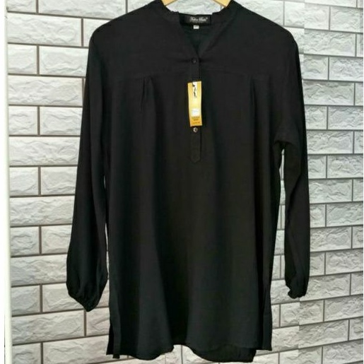 HITAM - BLOUSE POLOS RAYON - BLOUSE ATASAN WANITA - FATHIN BASIC-1