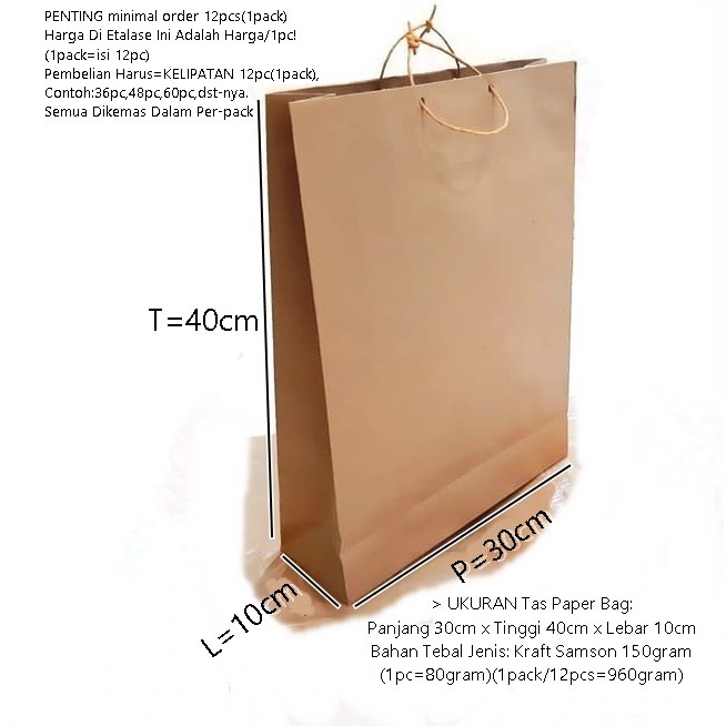 

Party Shopping Goodie Bag Jumbo Polos Paperbag Tas Kantong Kertas
