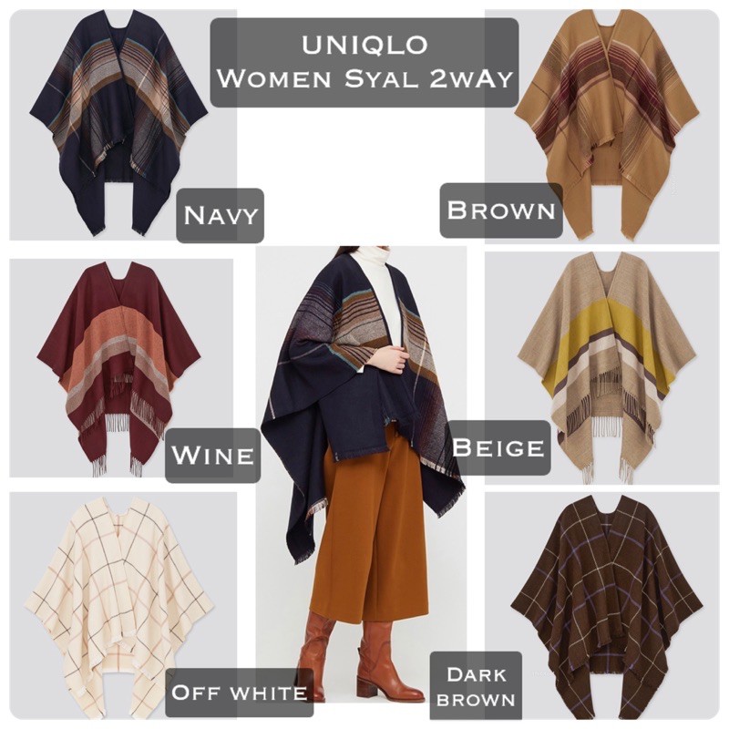READY UNIQLO SYAL CANTIK WANITA WOMEN SYAL 2WAY (NEW & ORIGINAL)