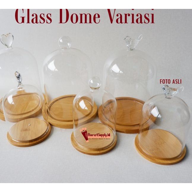 ➔ Glass Dome Variasi / Kubah Kaca / FLower Dome Import - Bird, Kecil (Harga termurah)