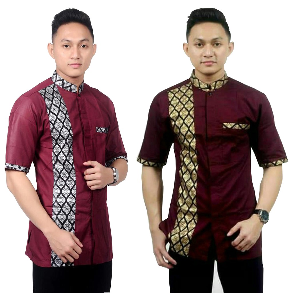 KOKO BATIK MERAH PRADA EMAS BUSANA MUSLIM TERLARIS KOKO BATIK MERAH PRADA EMAS BUSANA MUSLIM TERLARIS