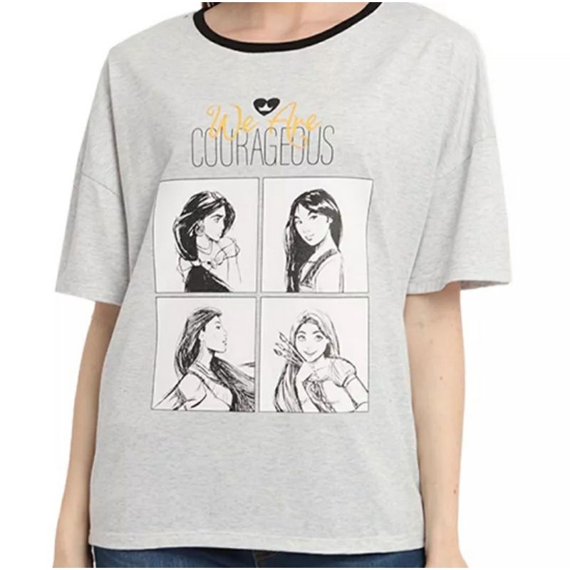 Kaos T-shirt Oversize Baju Disney Atasan Pakaian wanita hitam putih grey blue