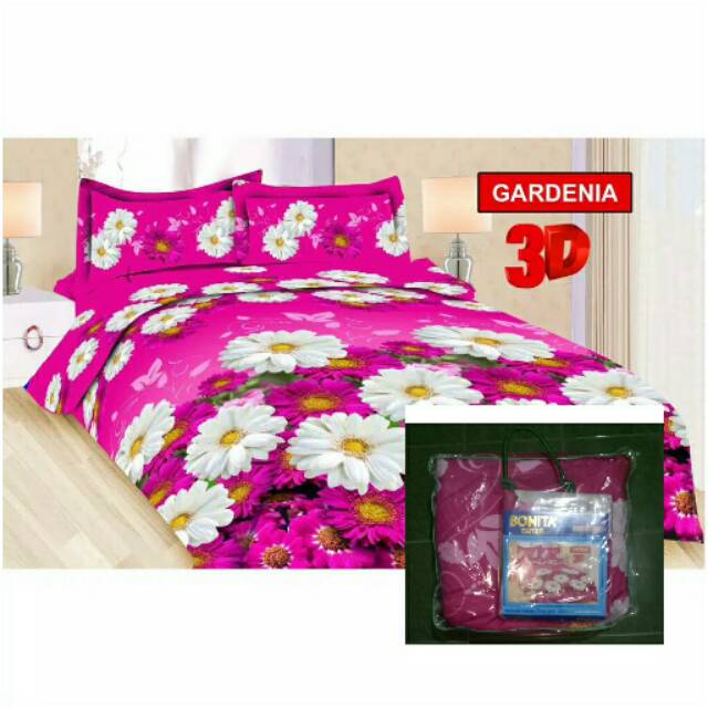 Bed Cover Flat Bonita Ukuran 220x220 Motif Gardenia
