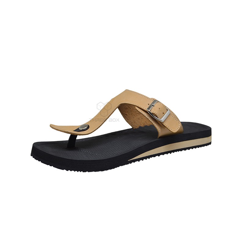 THREE BOX - Sandal Jepit Andromeda Casual Ringan Pria Wanita BeigeBlack ORIGINAL