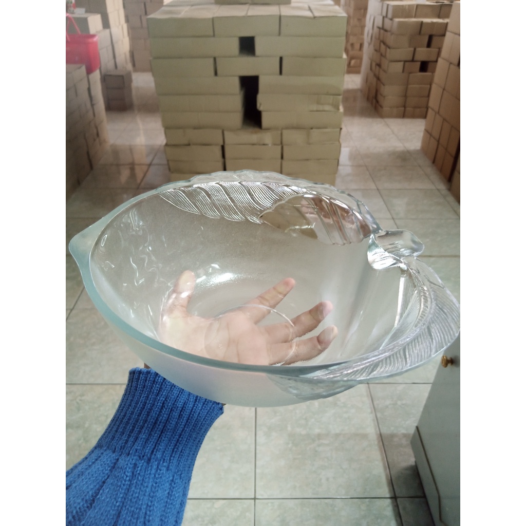 Souvenir Mangkok Kaca Murah Mangkuk Saji Hias Besar Leaf9 Mangkok Bumbu Mangkok Sambal Mangkuk Kecil
