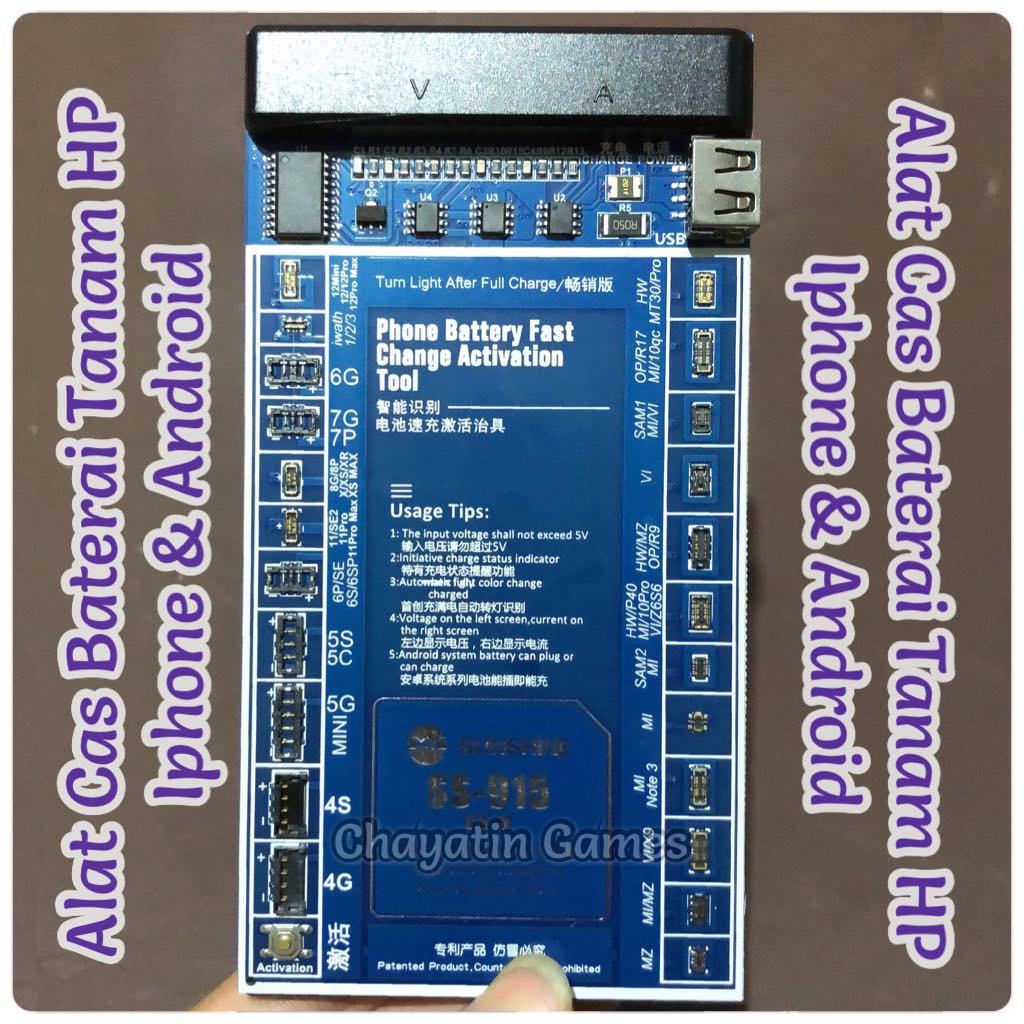 Alat Cas / Papan Cas Power Supply Universal Type SS-915 Alat Penembak Baterai HP IP IOS &amp; Android