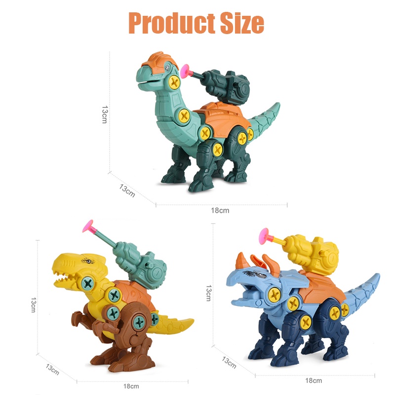 Set Mainan Bongkar Pasang Tyrannosaurus Dinosaurus Dengan Peluncur Untuk Edukasi Dini Anak