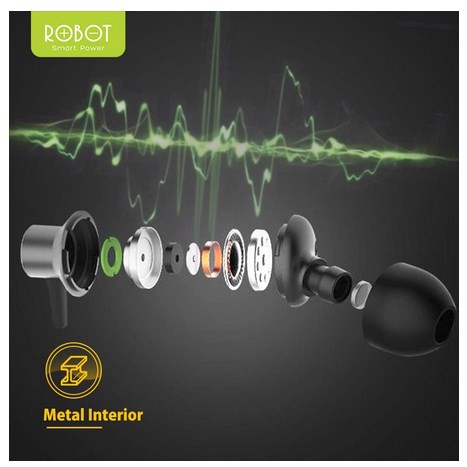 Earphone Headset Wired ROBOT High-Definition - Android - iPhone RE240
