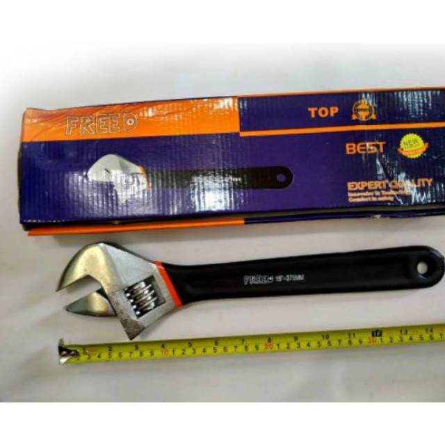 Kunci inggris 15&quot; gagang karet/kunci inggris / adjustable wrench BERKUALITAS