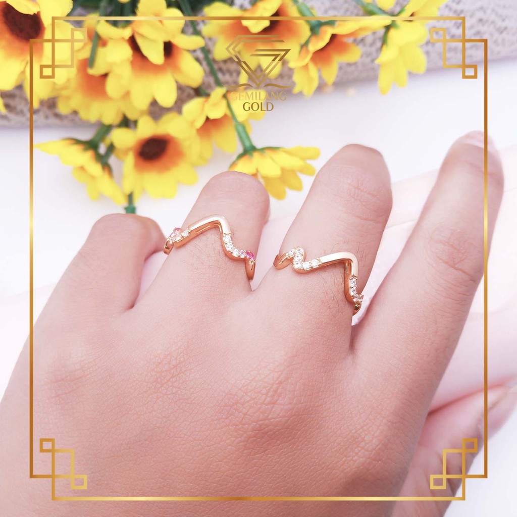 CINCIN EMAS ASLI KADAR 300 (6K) MODEL MATA CINCIN PETIR FLASH SERIES CINCIN KOREA KASUAL (CT 455)