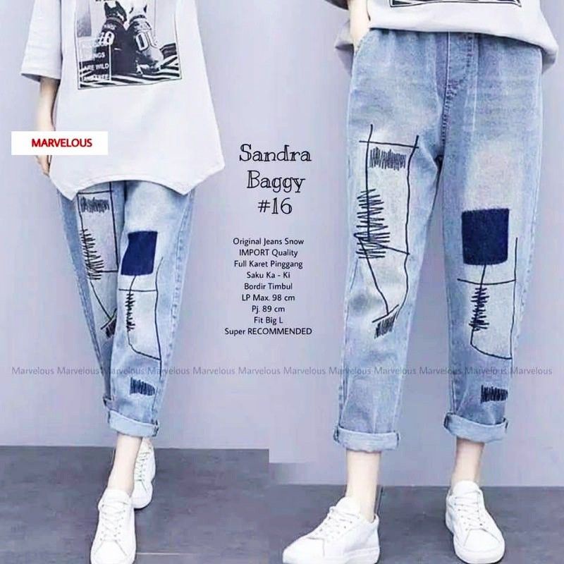 MOTIF BARU tribal baggy jeans wanita super premium quality