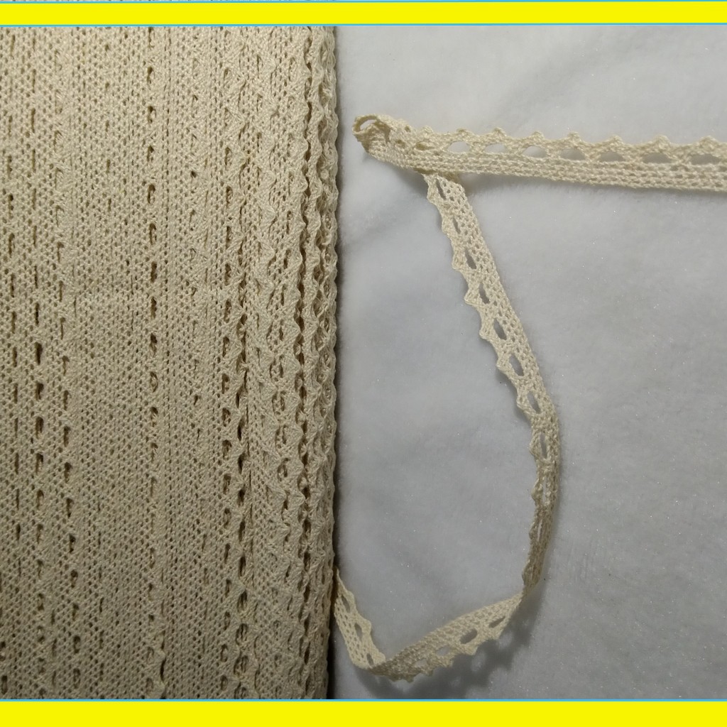 Renda Rajut 1cm (Lebar) Termurah Untuk Variasi Rok/Dress/Pakaian Muslim/Panjang 90cm Gratis Ongkir
